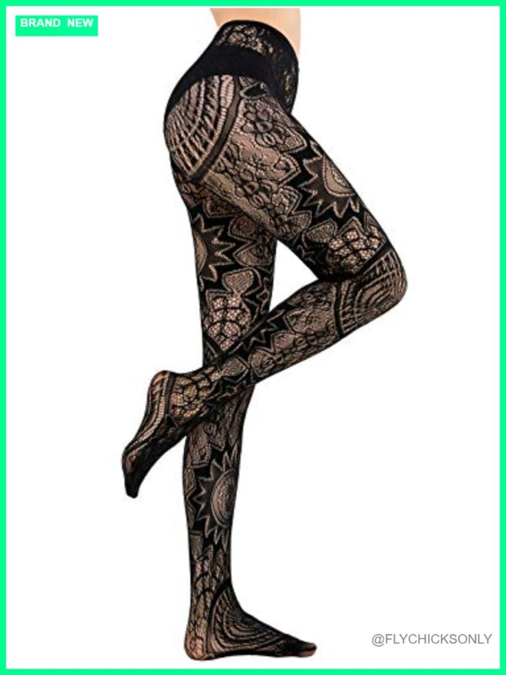 Patterned Fishnet Tights - Comfortable High Stretch Nylon Pantyhose Stockings